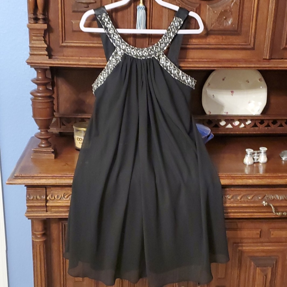 Black dress, rhinestones size 12